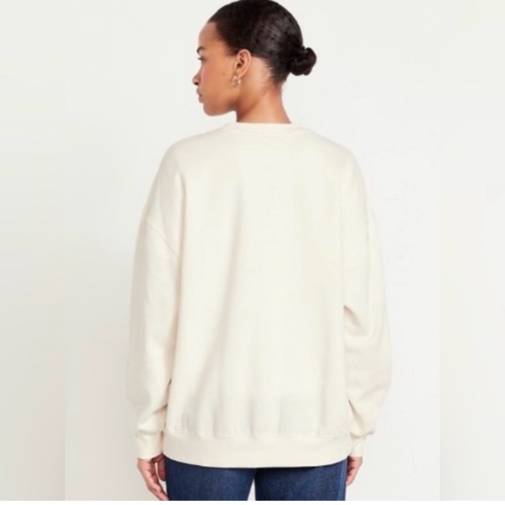 Old Navy Cream 'Ciao' Embroidered Crewneck Sweatshirt - Picture 3 of 7